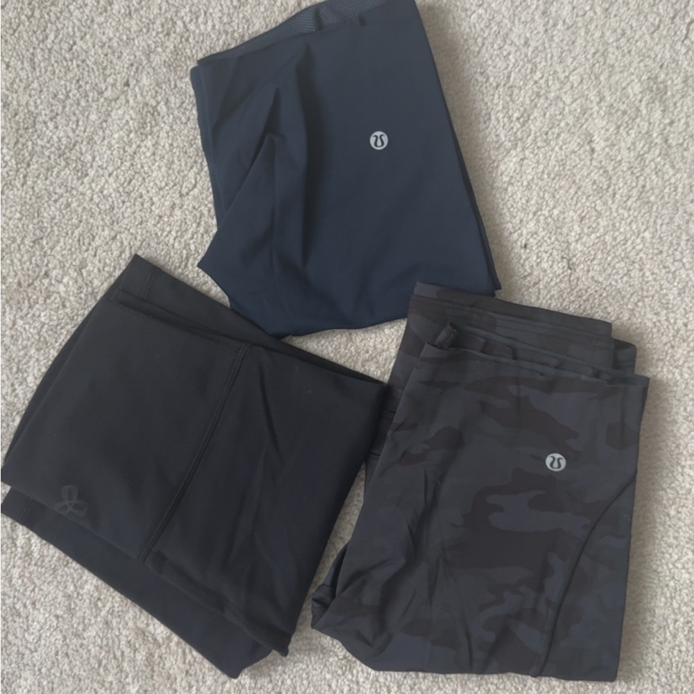 3 PACK, TWO PAIRS OF LULU LEMON size 6 AND ONE TNA size small, similar fits